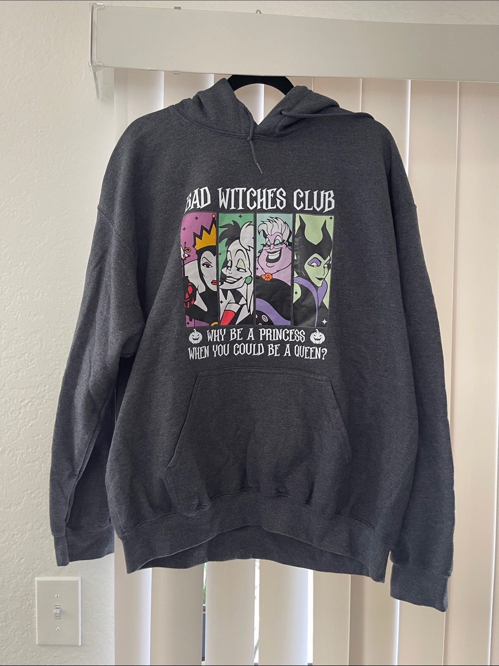 Disney Bad Witches Club Dark Gray Graphic Hoodie